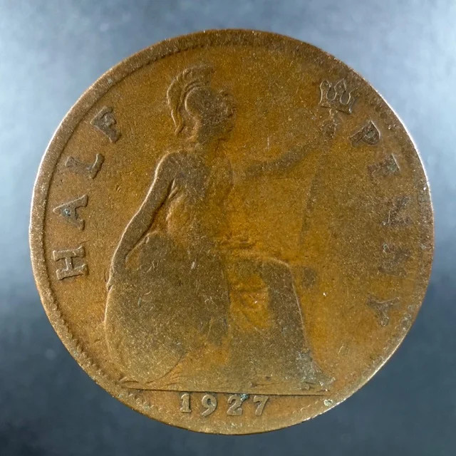 1927 Great Britain Half Penny Bold Design