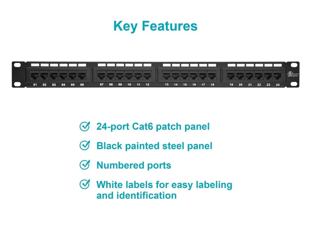 Monoprice 24-port Cat6 Patch Panel (24P 2U) PID-7253 NIB