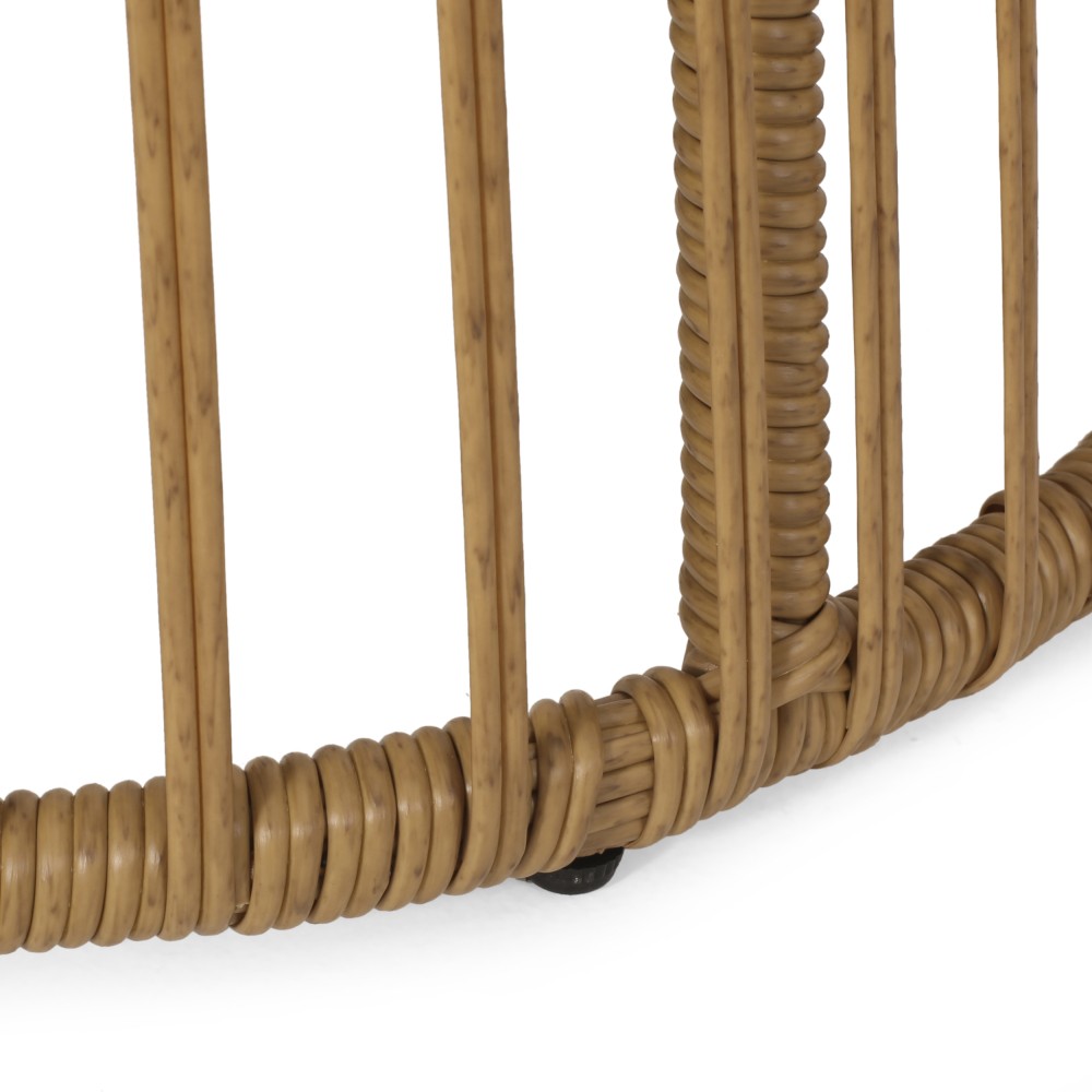 Rattan Wicker Accent Side Table | Patio, Outdoor Boho Cage Table