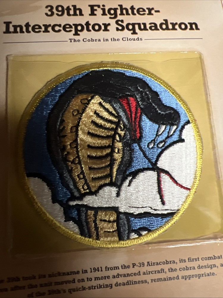 US AIR FORCE Military 39th Fighter Interceptor Squadron Patch/History Card