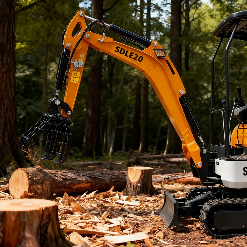Mini Excavator Grapple Attachments Wood Rock Log Grapple For1-2Ton Small Digger