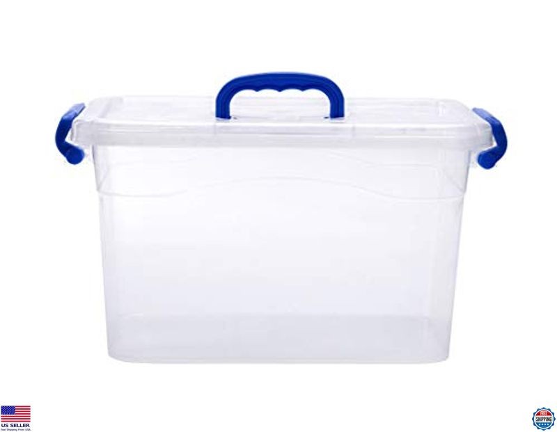 6-Pack Clear Storage Box 7 Quart, Plastic Storage Latch Bins with Handle 6.5