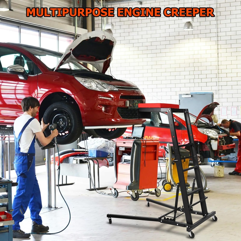 Adjustable Car Engine Creeper Thick Padded Deck Foldable Car Creeper 400 lbs
