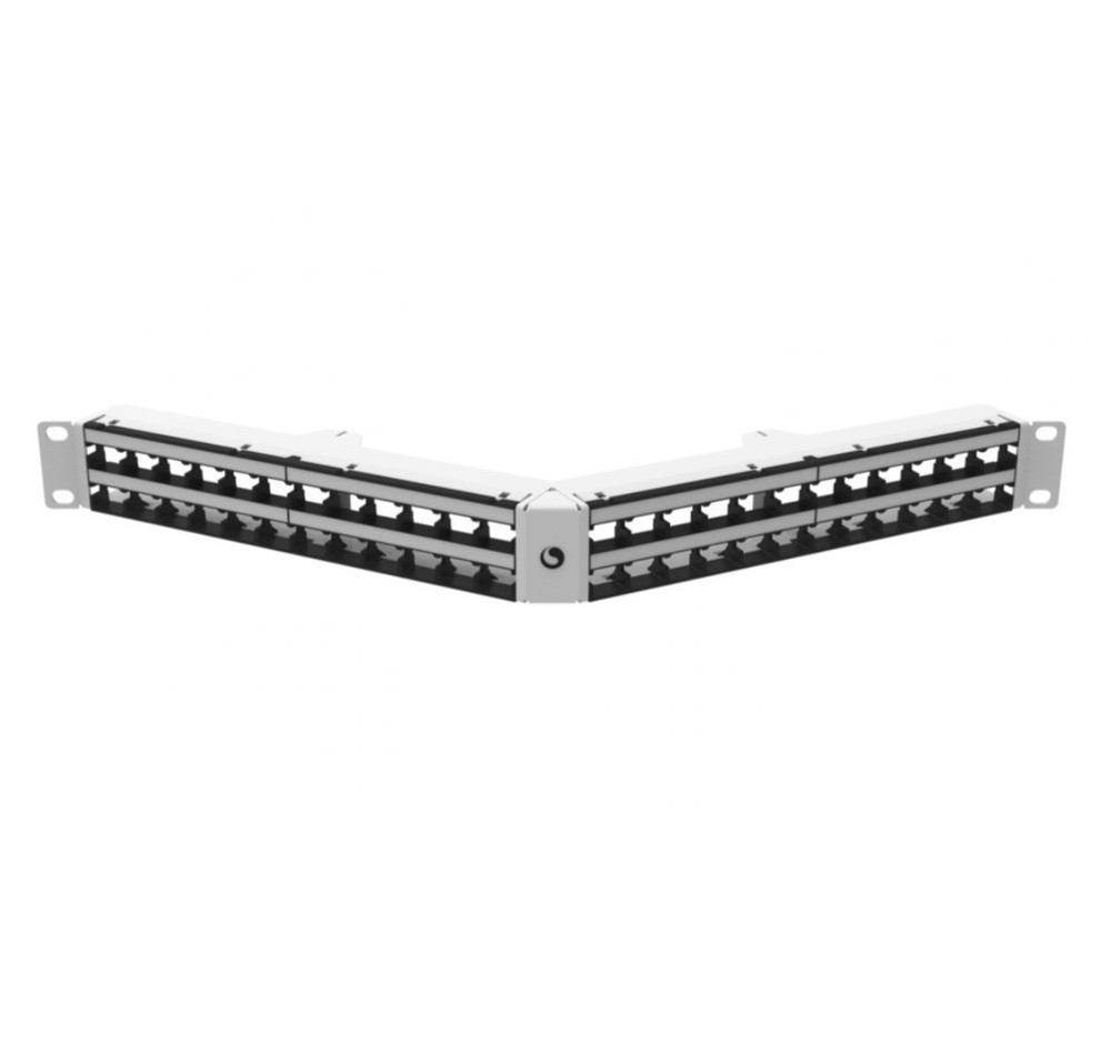 White 48-Port Cat6/6A Patch Panel – 1U Angled CommScope M4800A 760105429