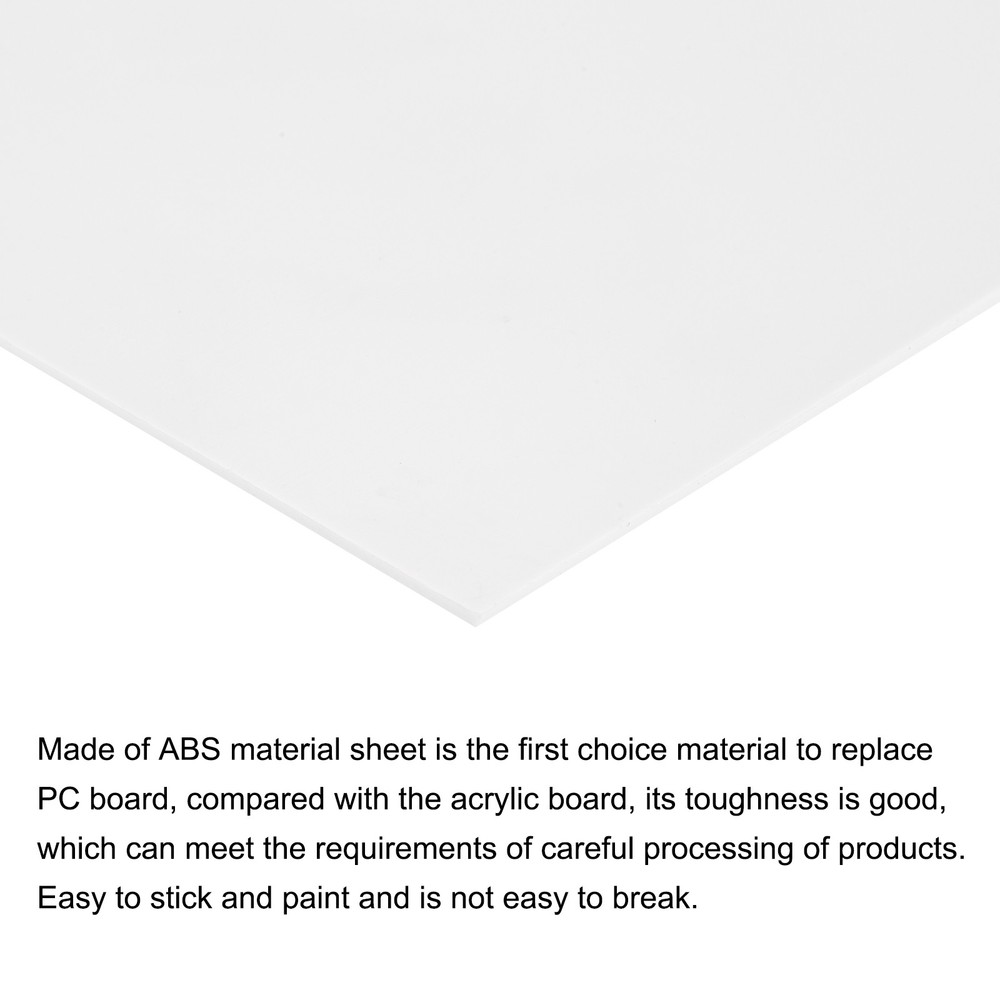 ABS Plastic Sheet 24 x 12 x 0.06" ABS Styrene Sheets White 3 Pcs