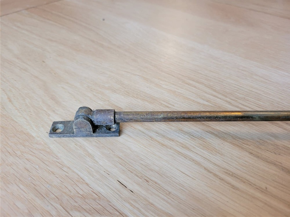 Antique Solid Brass Sliding Window Stay with Rounded Finial