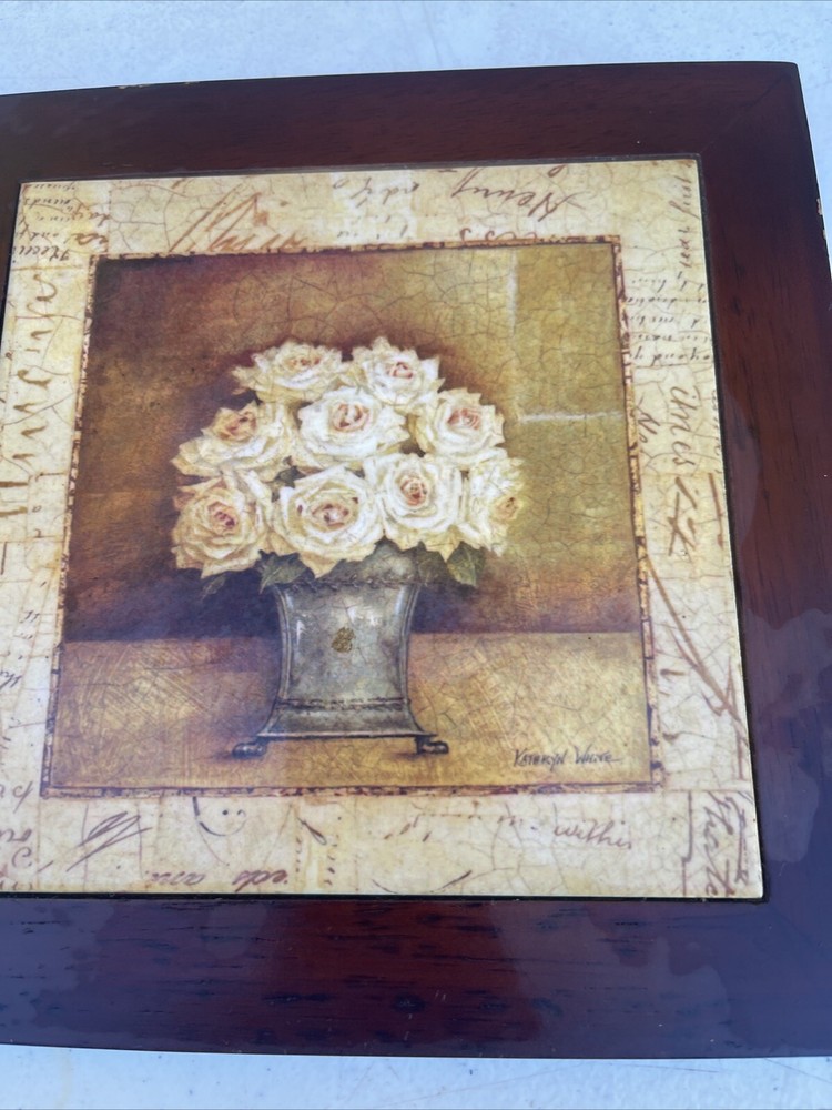 Framed Floral Tile 8”x8”