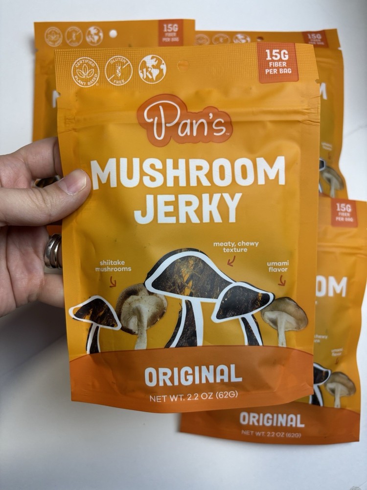 Pan's Mushroom Jerky, Original 4 Packs