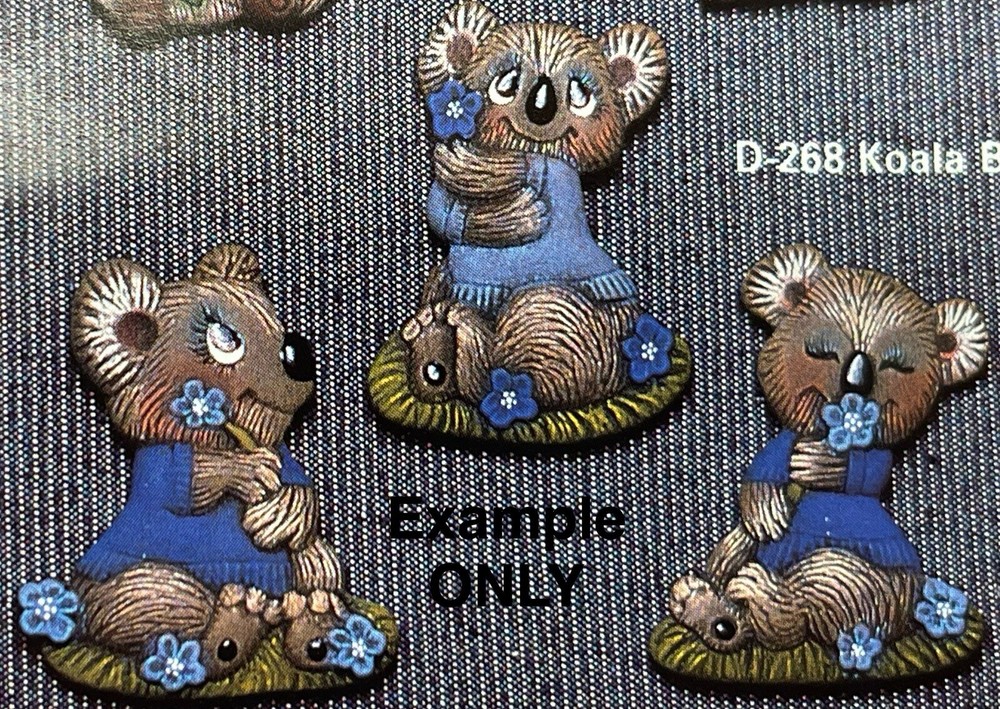 KOALA BEAR Ceramic Bisque Pieces(3pc) Australia•Aggressive •Tree•Ready 2 Paint•