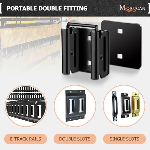 4 Pack E-Track Connector with Square Plates, E Track Double Fitting 04-Pack