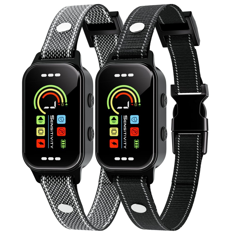 Bark Collar 2 Pack,Bark for Large Medium Small Dogs 2 Pack, Black