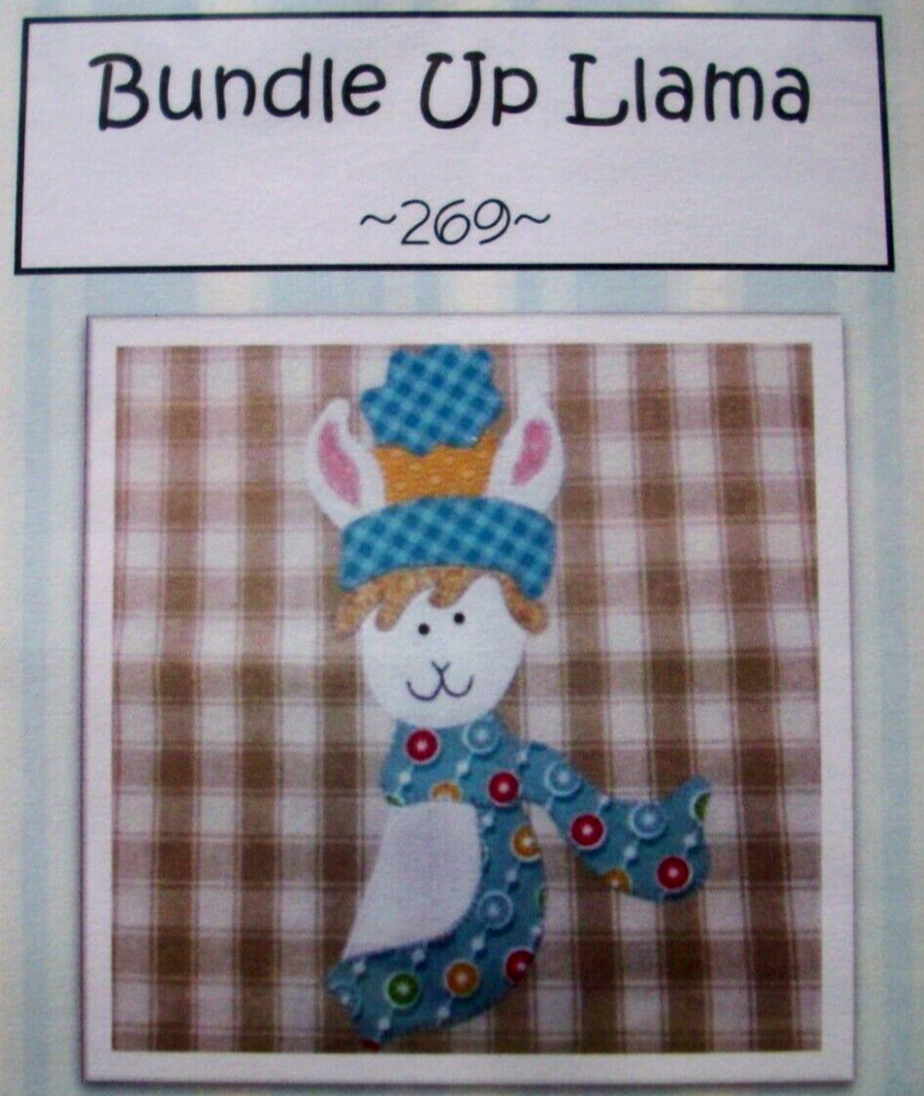 Bundle Up Llama in scarf and hat applique quilt pattern *A7