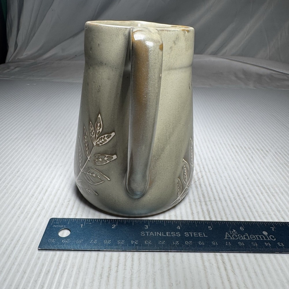 VTG 6” Pitcher With Leaf Wax Release Impressions Decorative