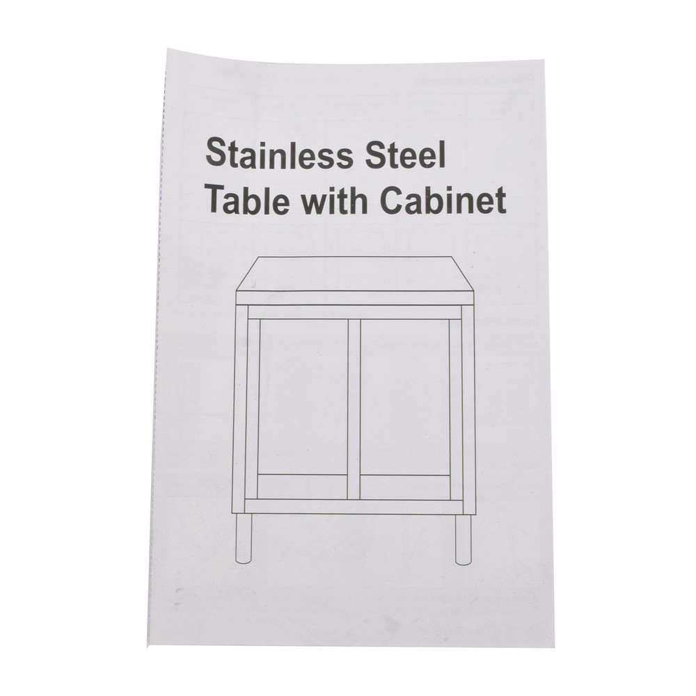 Commercial Kitchen Workbench with Sliding Doors Heavy Duty Prep Table for Garage
