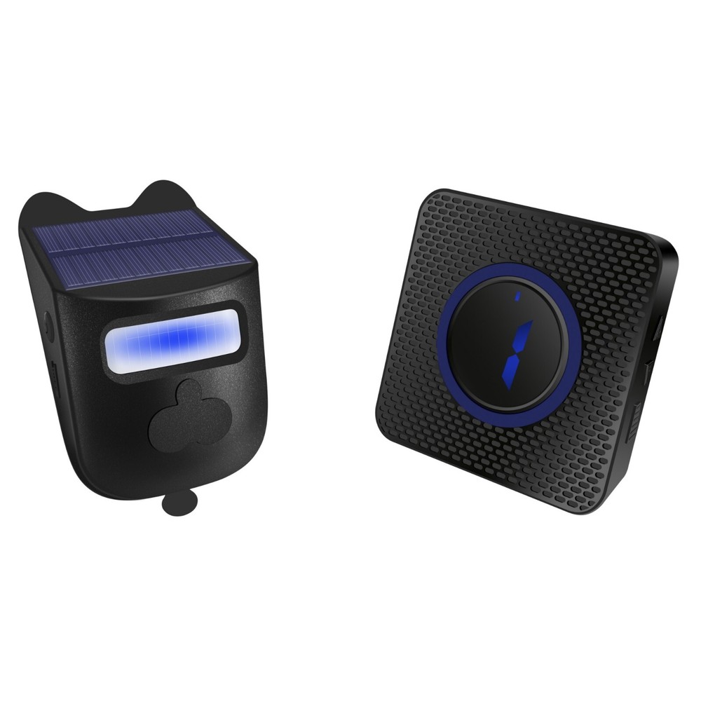 Solar Wireless Driveway Alarm PIR Motion Sensor Receiver Garage Security System