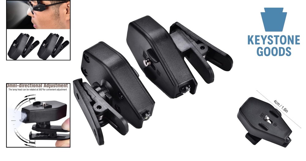 Dual LED Clip-On Eyeglass Lights for Reading & Night Activities
