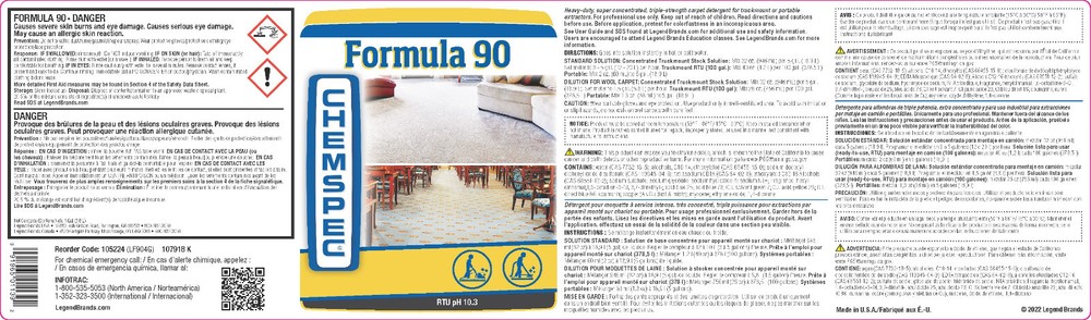 Chemspec Formula 90 Liquid for Carpet Cleaner * Quartt Bottle