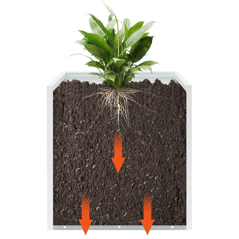 Tall?Outdoor/Indoor?Planter?Box,?Rectangular?Large?Flowerpot,??Metal?Planter?Box