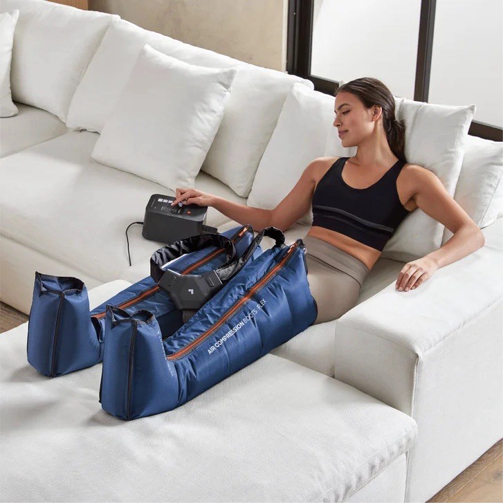 Sharper Image Air Compression Boots Flex Leg Recovery System Small/Medium Blue