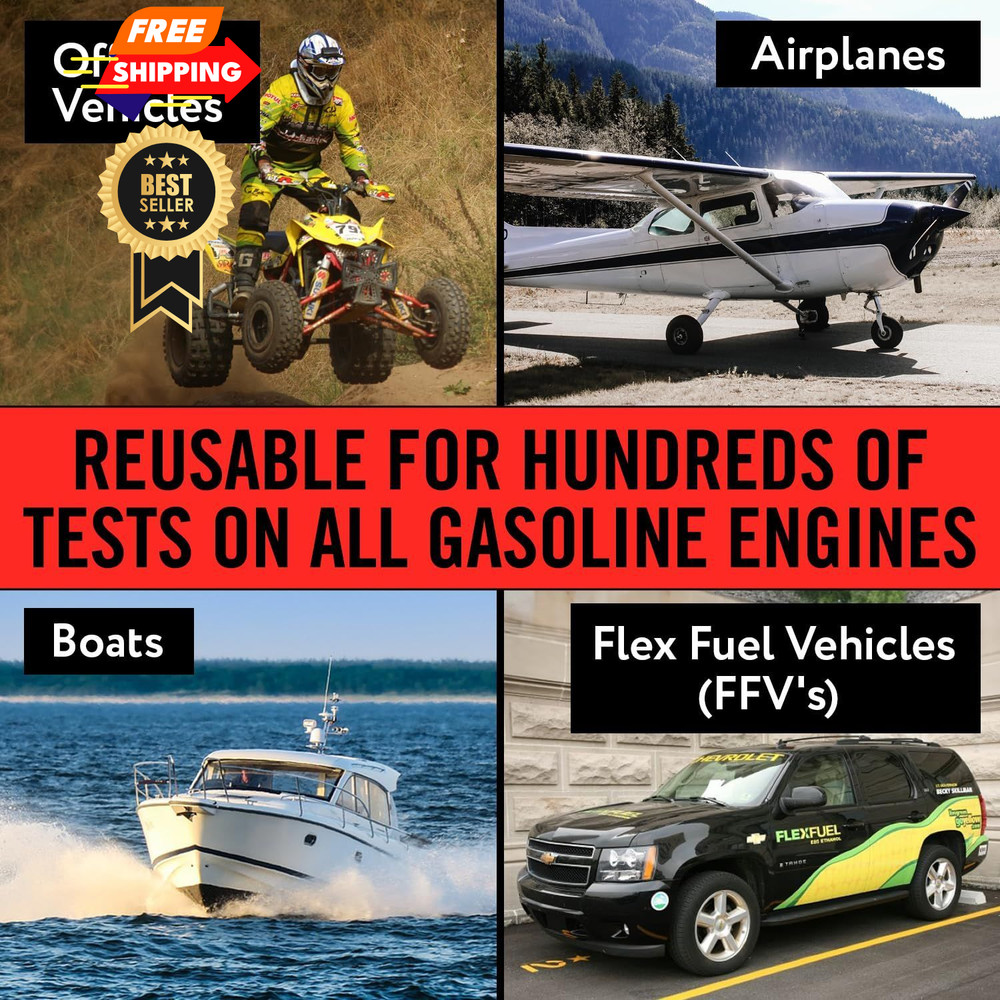 [2-Pack] Reusable Ethanol Testing Kit - Wide Mouth Fuel Test Bottle for E85...