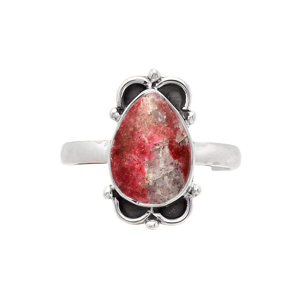 Pink Thulite Solid 925 Sterling Silver Ring 8