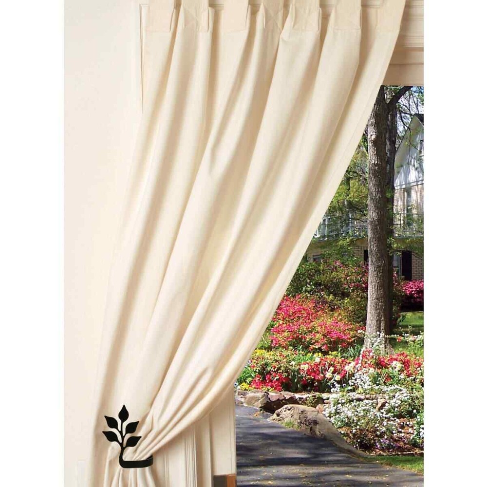 Wrought Iron Pine Tree - Curtain Tie Backs pair 5" Made in USA