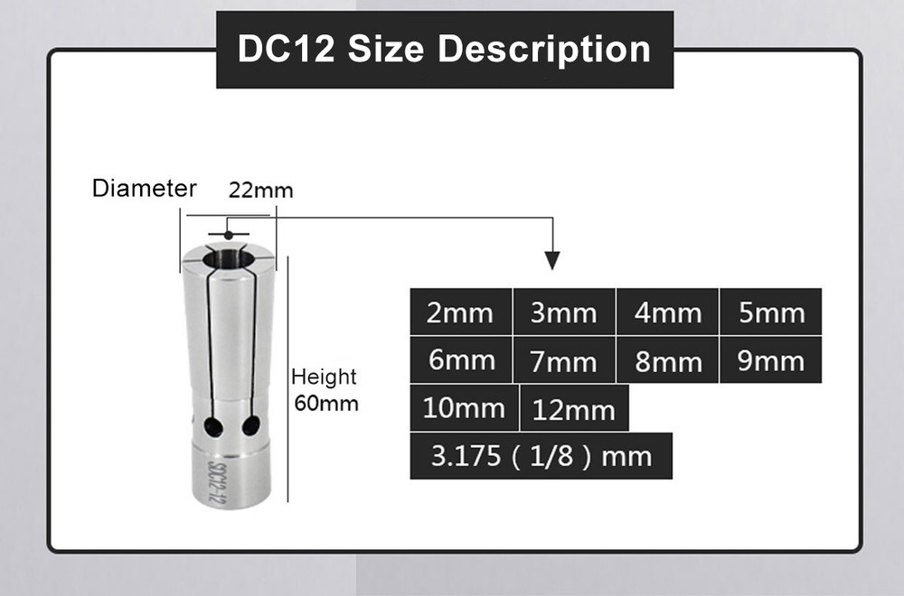 0.005MM Precision DC6 DC8 DC12 Pull Back Collet Chuck 2-10 1/4 1/8MM for CNC