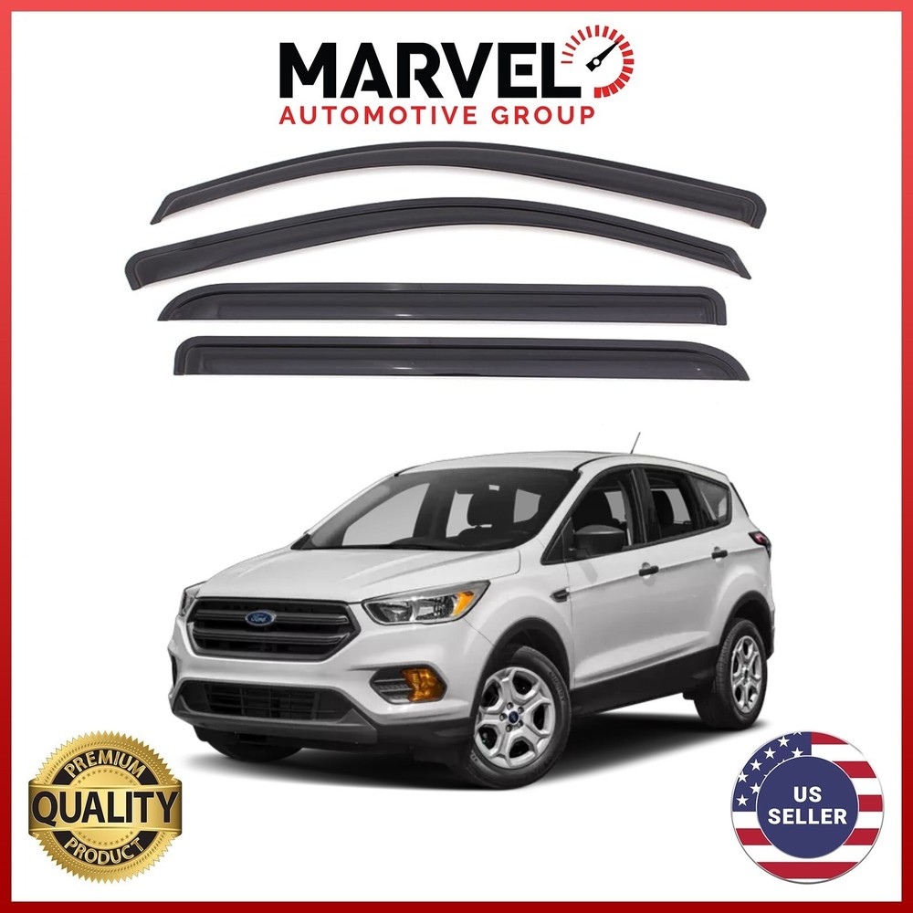 Smoke Window Sun Vent Visor Rain Guards Deflectors for Ford Escape 2013-2019