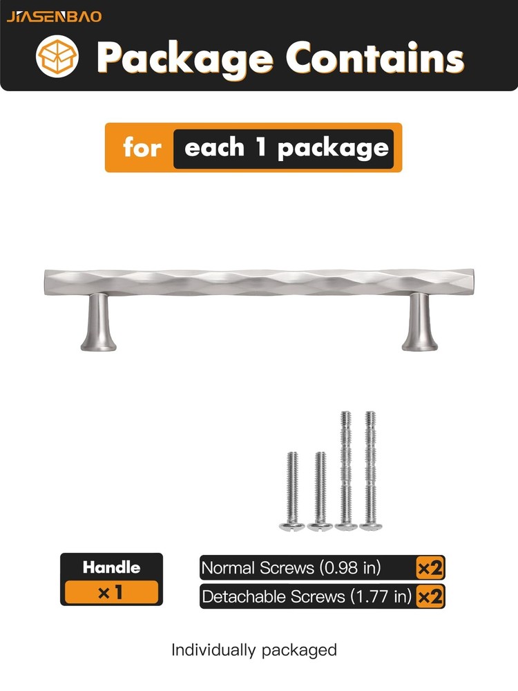 Hammered Silver Cabinet Pulls - 5 in Hole Center, 10 Pack for Kitchen & Bathroom