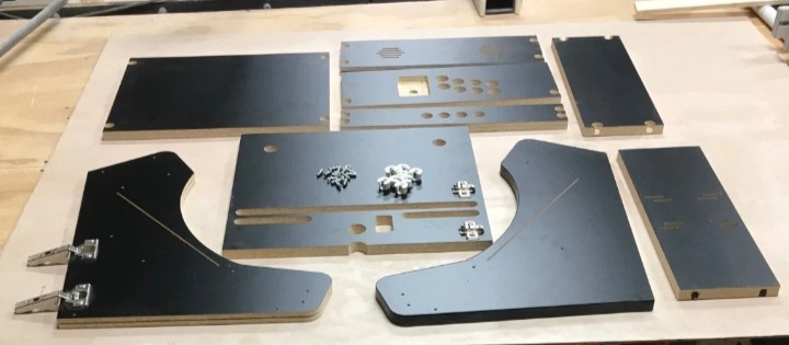 Bartop Arcade Cabinet Kit -  Black, Easy Assembly hardware, Basic 17.75" Wide.