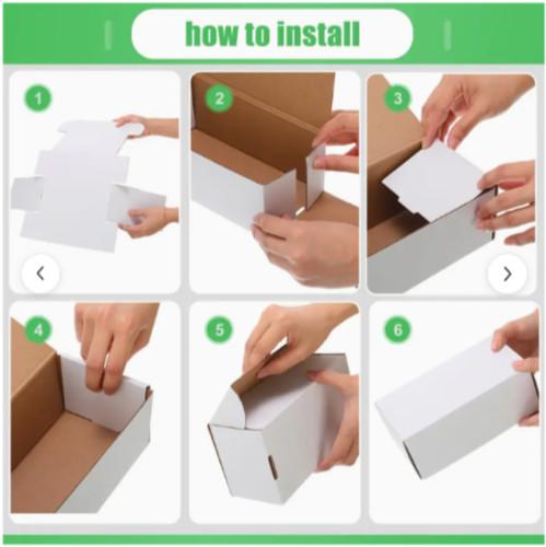 (5 Pack) 400 Count Size White Cardboard Trading Card Storage Boxes - Tab Closure