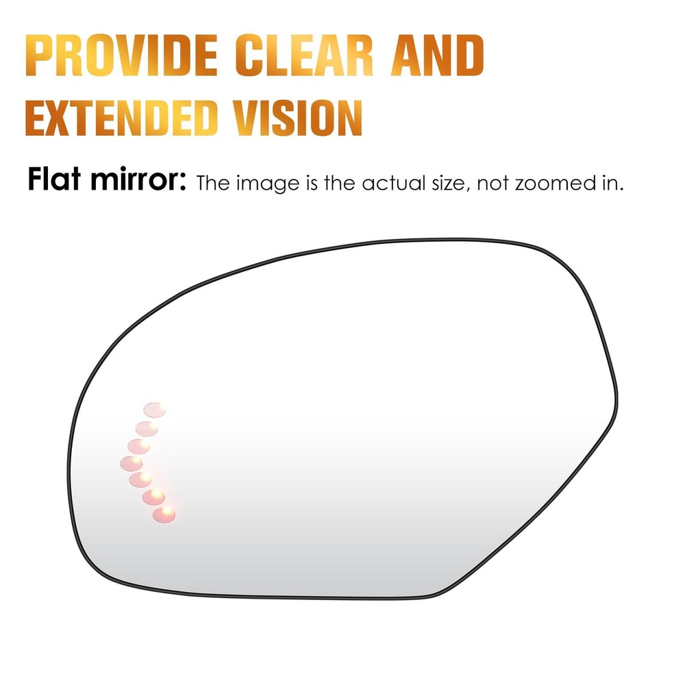 Driver Left Side Heated Mirror Glass Fits for Side, clear