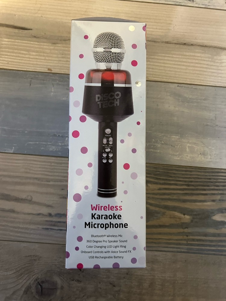 Disco Tech Wireless Karaoke Microphone iPhone/Android Audio Effects Bluetooth