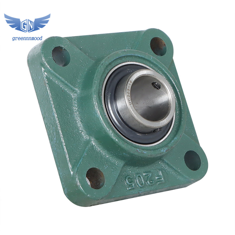 2 Piece UCF205-16 Solid Base Pillow Block Flange Mounted Bearing 1" Bore 4 Bolt