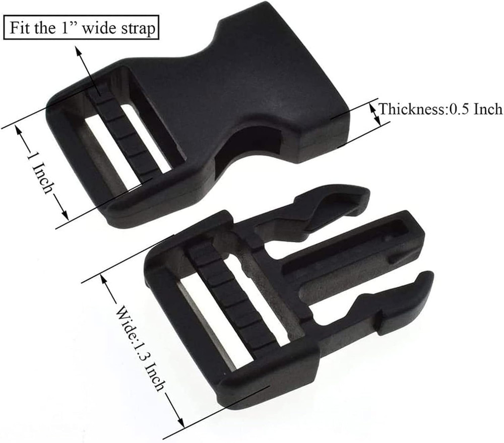 1" Quick Release Buckles Heavy Duty Plastic Snap Clips for Nylon Strap