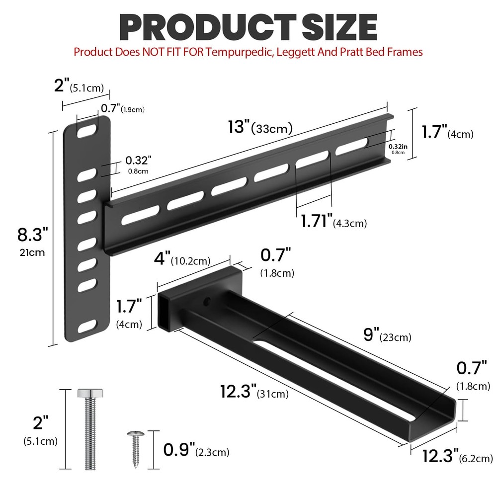 Universal Headboard Brackets for Adjustable Bed Base, Headboard Brackets for ...