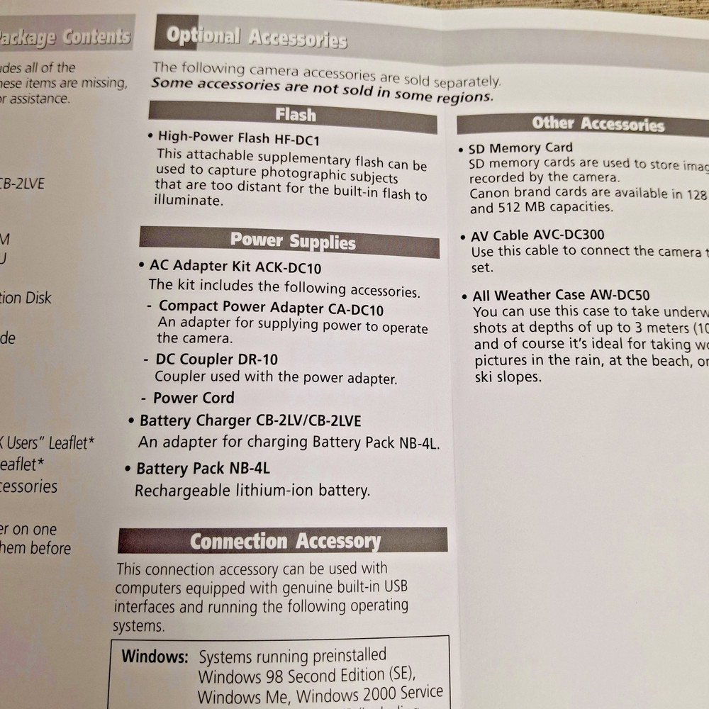 Canon Powershot S450 Digital ELPH System Map /Printer Manual/Software Guide