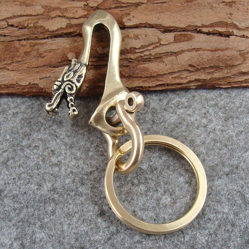 Solid Brass Keychains Keyrings Quick Release Belt Clip Key Chain Key Holder