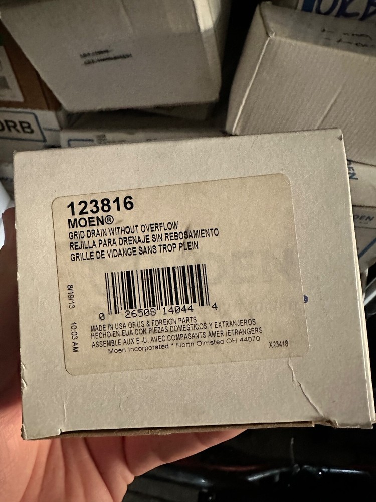 Moen 2 1/8" Grid Drain Assembly without Overflow, Chrome