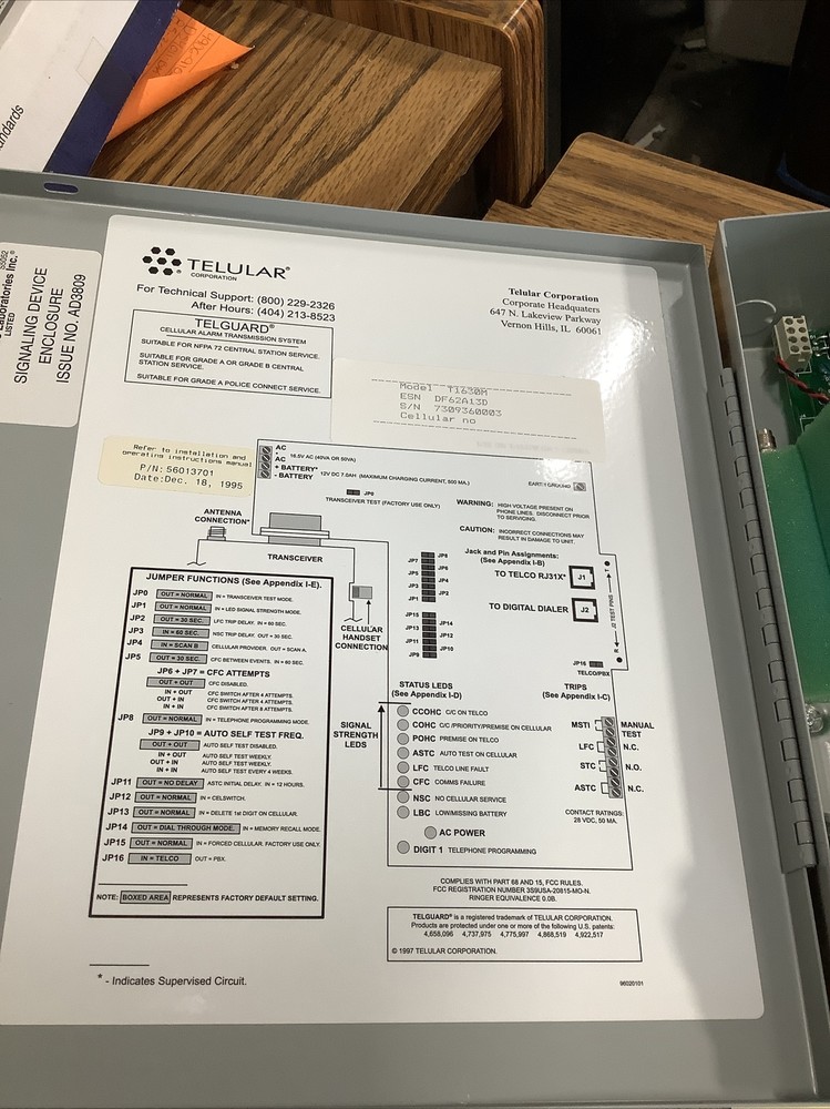 TELGUARD T-1630M CELLULAR ALARM TRANSMISSION SYSTEM TELULAR