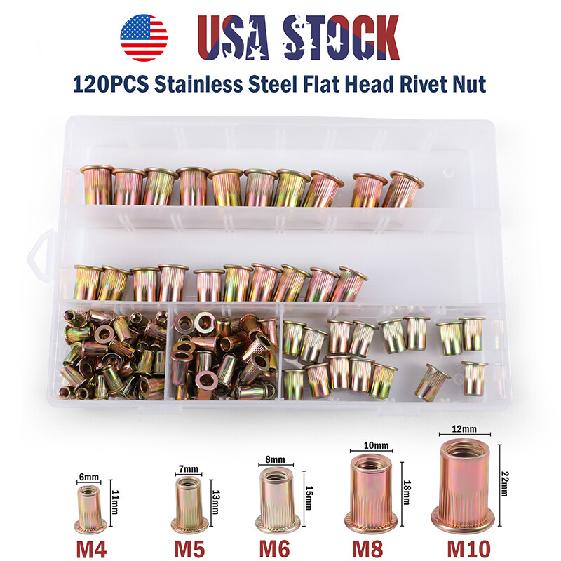 120/240/600 Rivet Nut Kit Rivnut Nutsert Assort Nut Setter Thread Setting Tool