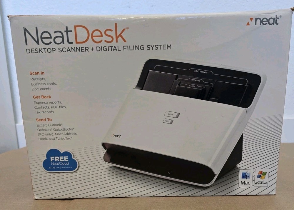 NeatDesk ND-1000 Desktop Scanner Digital Document Filing System OPEN BOX No CD