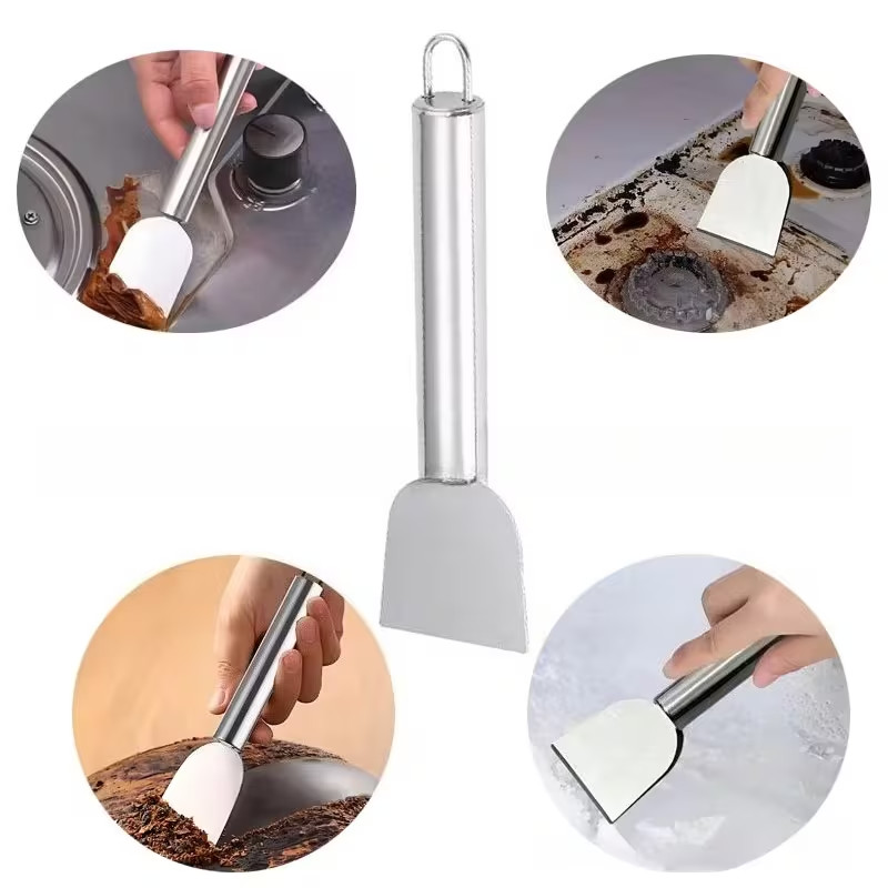 Multi-Purpose Stainless Steel Cleaning Scraper for Kitchen, Bathroom & Home Use