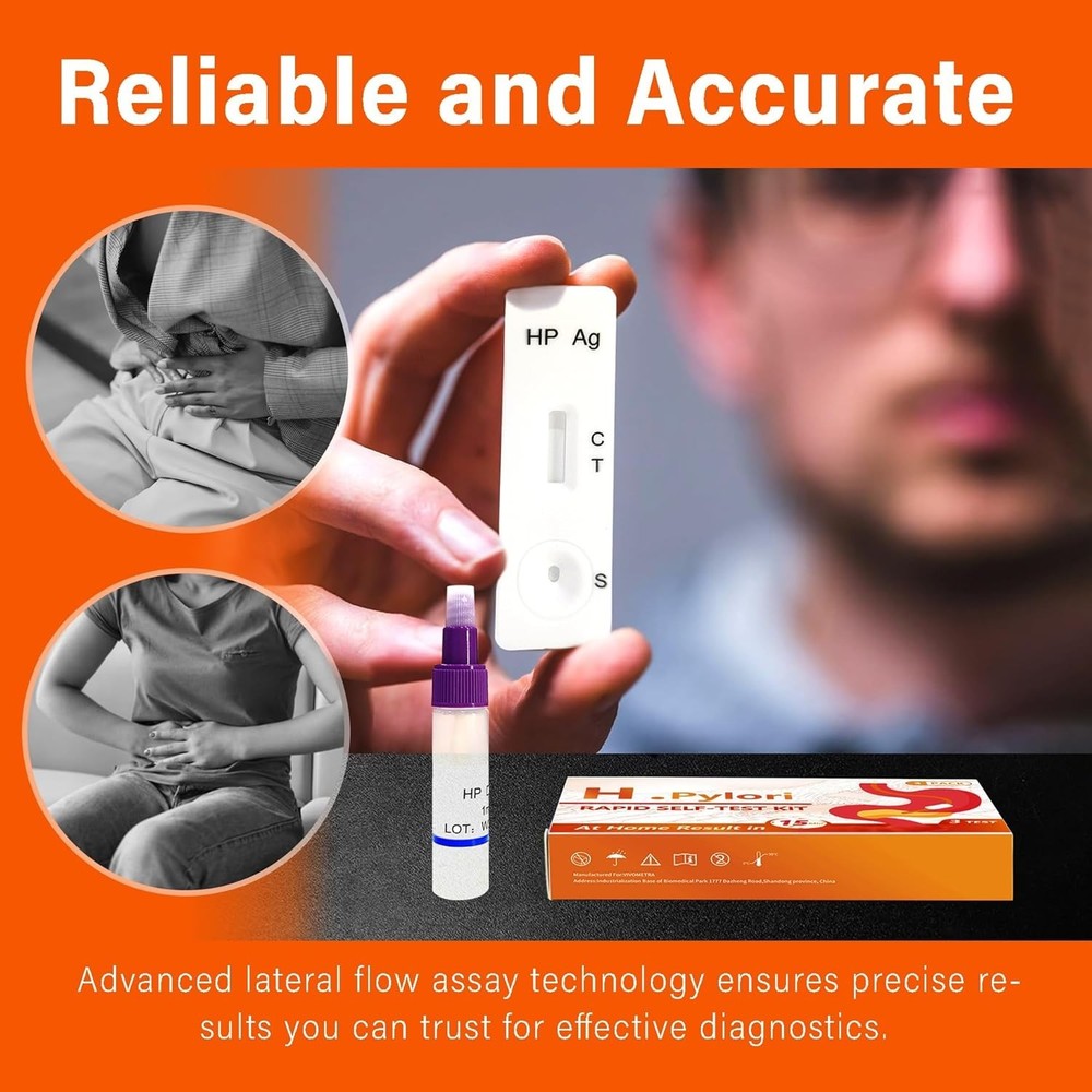 99.9% Accurate H. Pylori Antigen - Non-Invasive Home Testing Kit - 3 Count