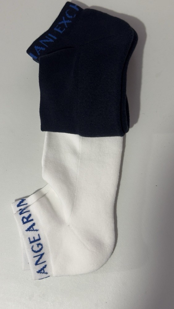 New Armani Exchange Short Sponge Socks 2 Pack