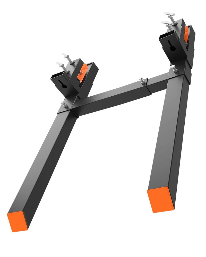 60" Clamp-On Pallet Forks 2000LB Capacity Adjustable Fork Attachment Pallet Fork