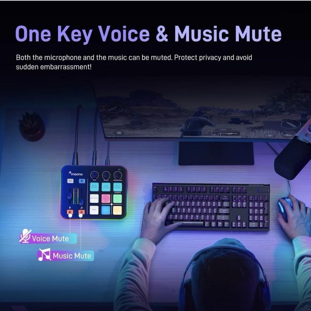 Maono Pc Gaming Microphone & Gaming Audio mixer Bundle🔥🔥🔥