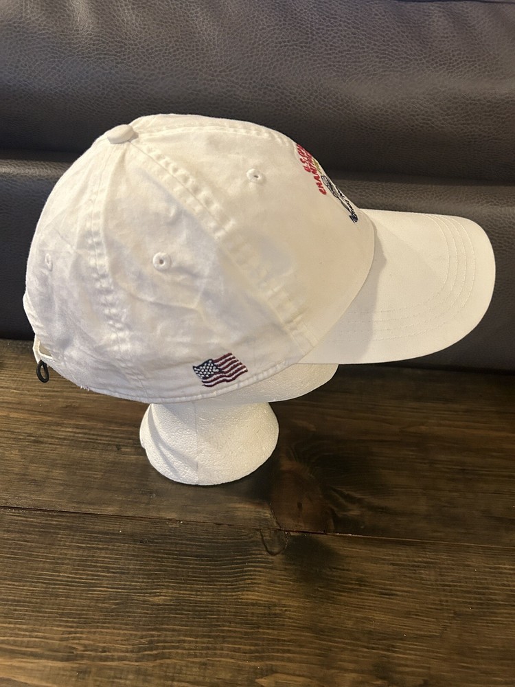 US OPEN Pinehurst Hat Cap Strap Back 2014 White Logo Golf Adjustable Ahead Flag