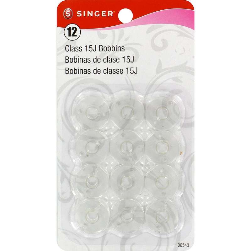 Transparent Plastic Class 15J Bobbins 12/Pkg