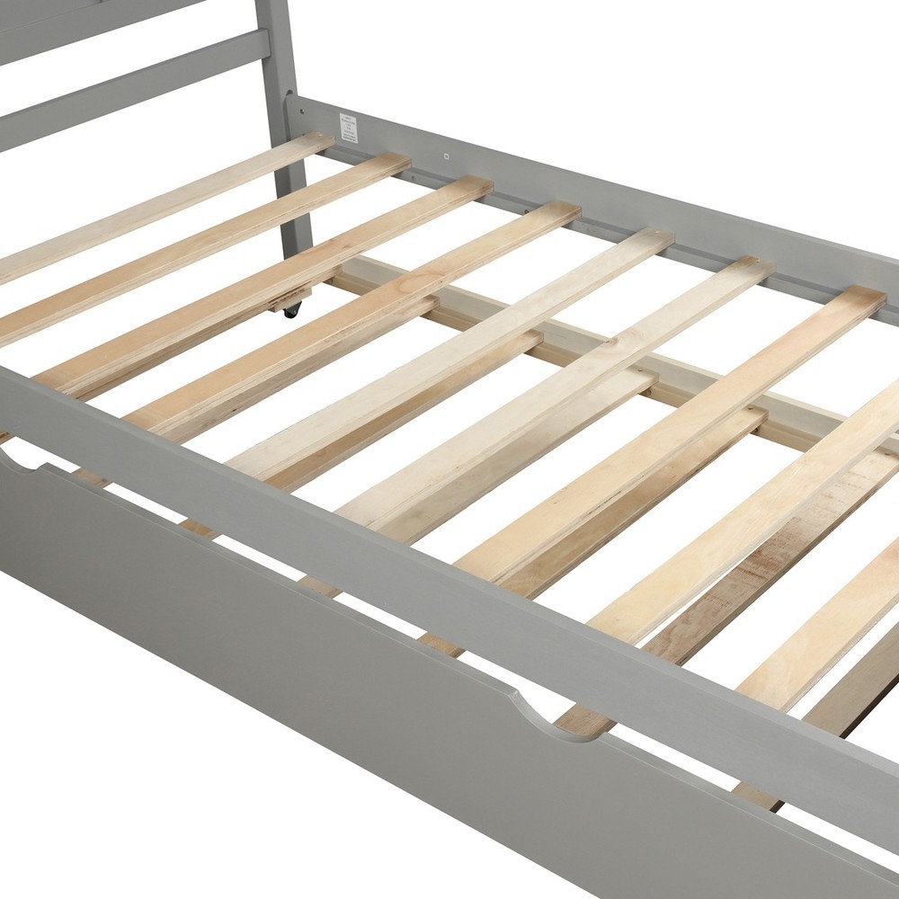 Platform Bed with Trundle Twin Size Frame